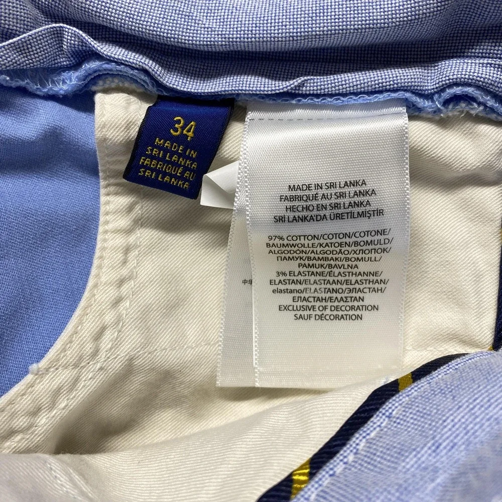 Polo Ralph Lauren Shorts Mens‎ 34 Blue Stretch Classic Fit Chino Casual Summer